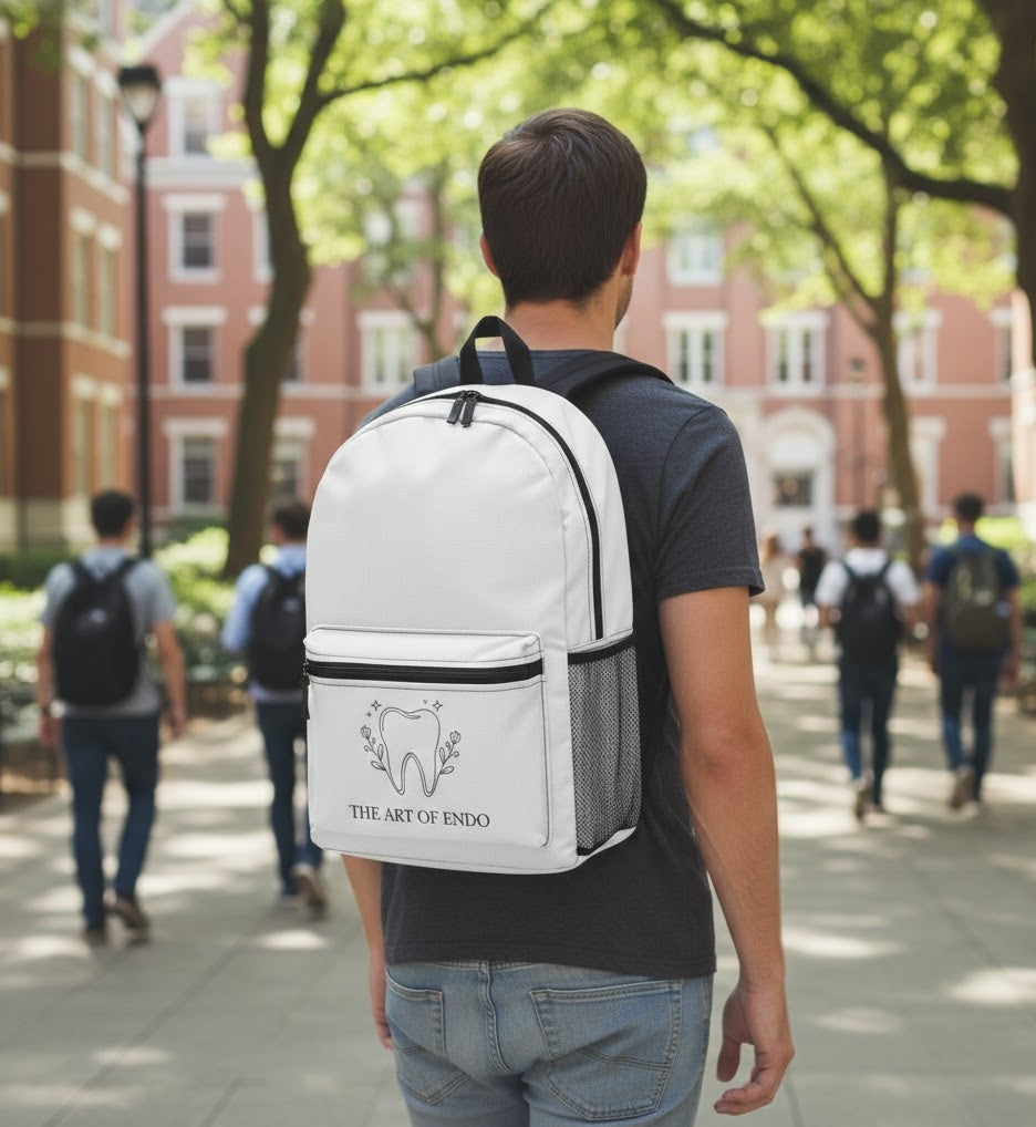 Endodontist Tooth Logo Backpack — "The Art of Endo" Dental Student / Dentist Bag