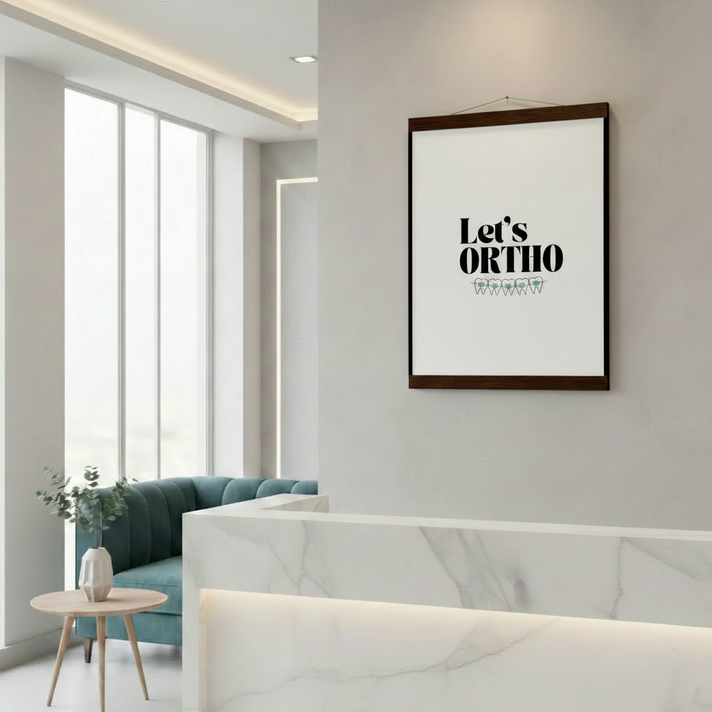 Orthodontic Design Poster with Magnetic Hanger - 'Let's Ortho' - Dental Professional Art